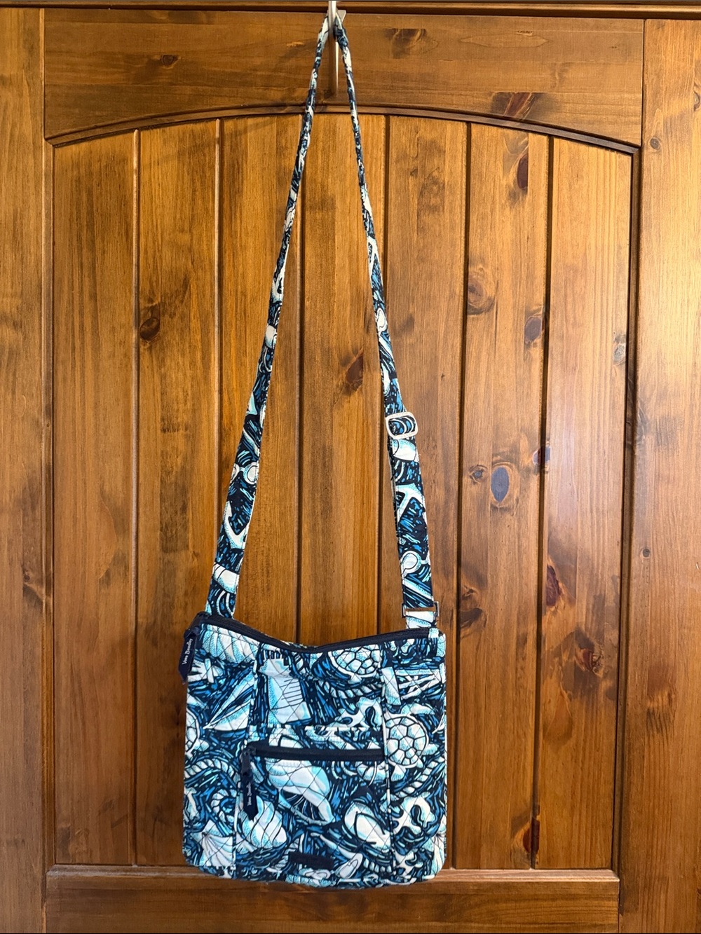 Vera Bradley Quilted Blue Pattern Crossbody Shoulder Bag